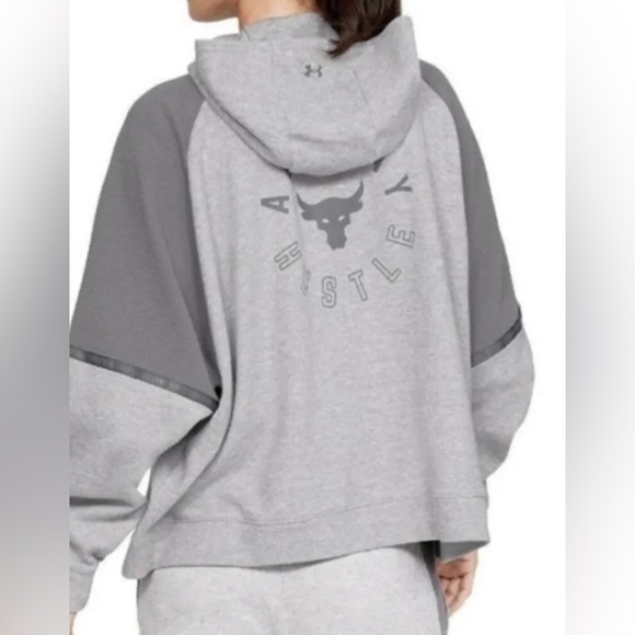 Under Armour Tops - Under Armour Project Rock Hoodie Sweatshirt Large Gray All Day Hustle Oversized